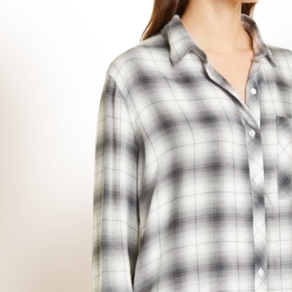 RAILS Dylan Plaid Button-up Shirt / Smoke Ivory Shadow / XS - Picture 2 of 8